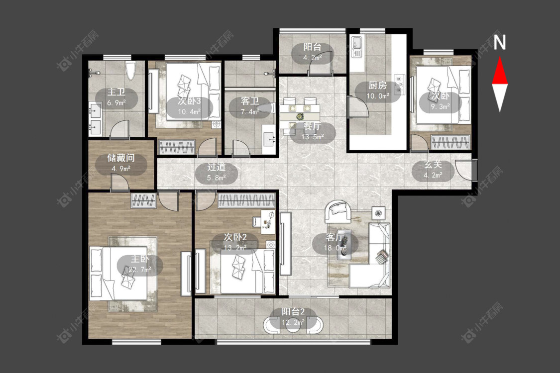 常州长河花园在售二手房源户型图_小牛看房