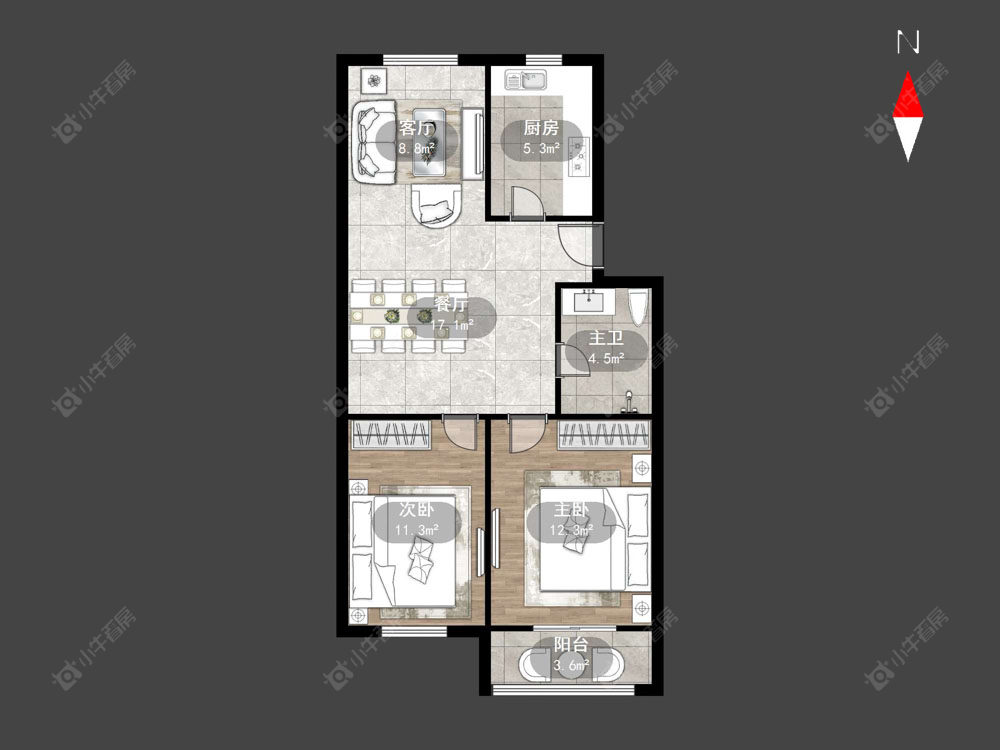 常州腾龙苑西区在售二手房源户型图_小牛看房