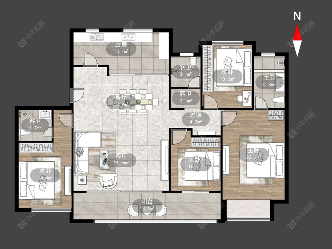 美的世茂云筑房源户型图 常州美的世茂云筑在售二手房源户型图_小牛看房