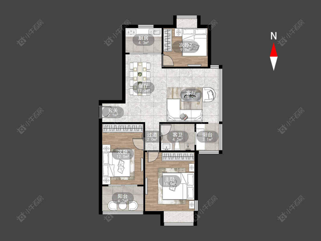 常州凯旋城西区在售二手房源户型图_小牛看房