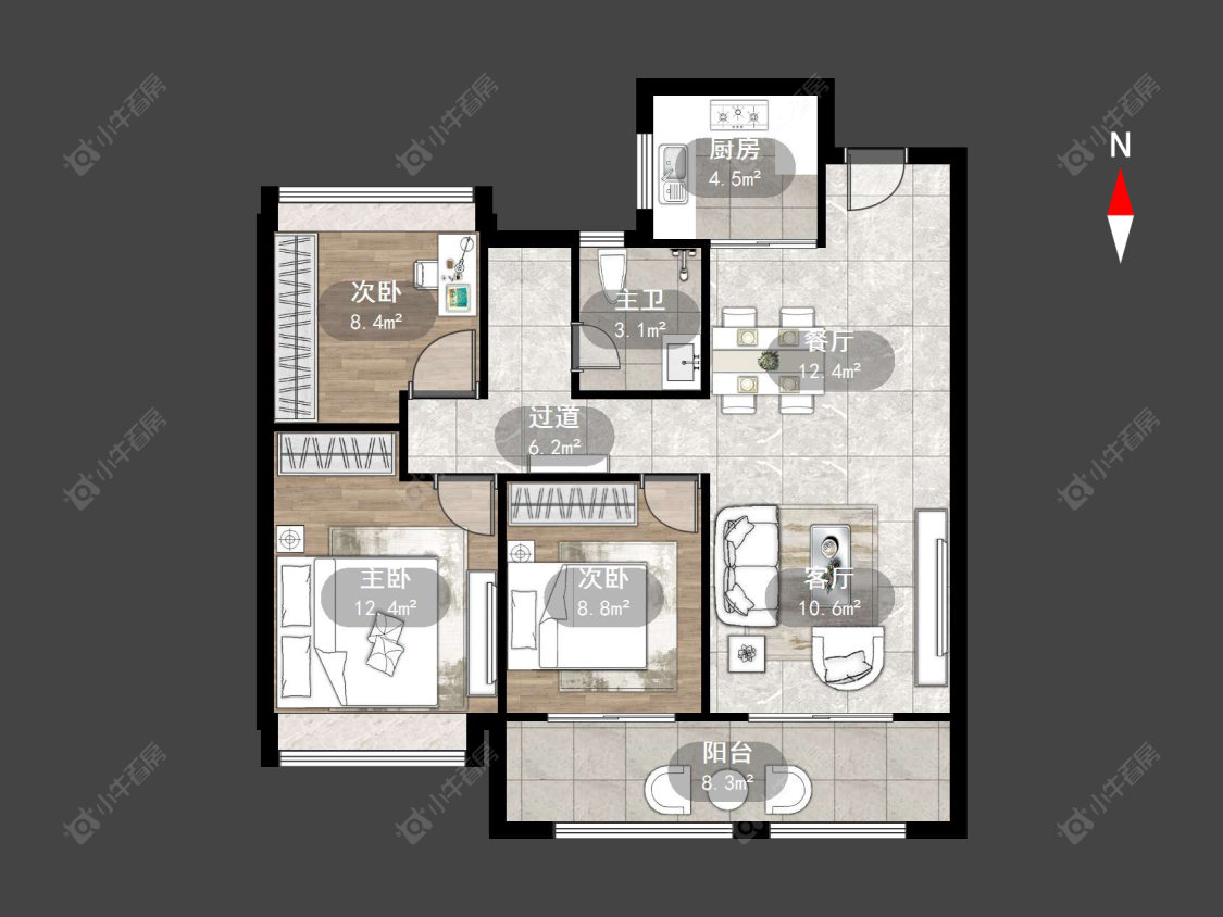 常州新城尚隽天骄在售二手房源户型图_小牛看房