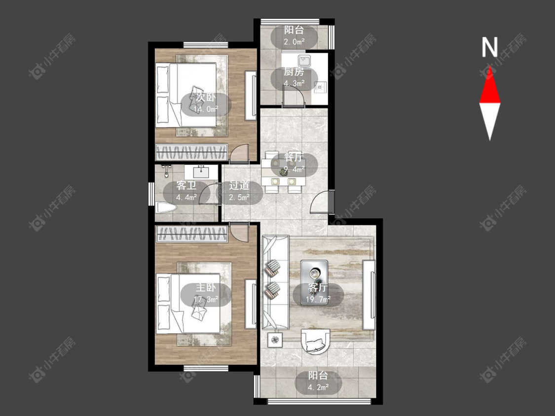 常州荷花苑在售二手房源户型图_小牛看房