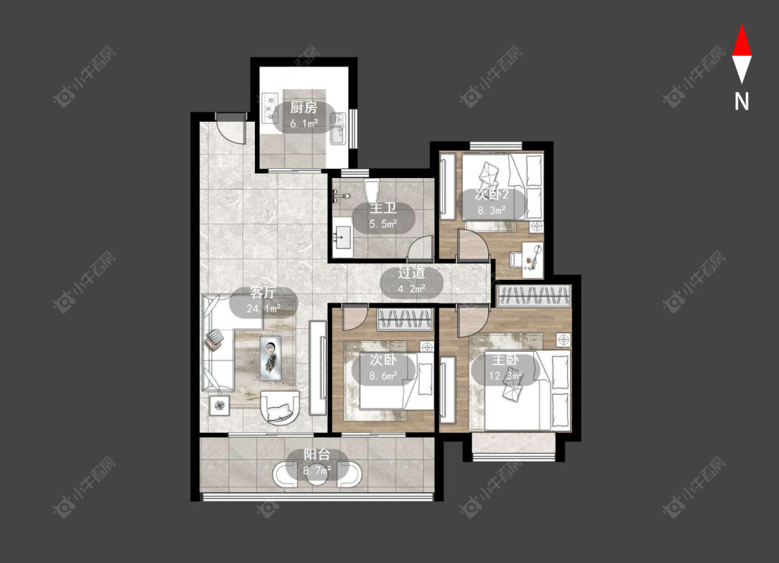 常州九洲玺在售二手房源户型图_小牛看房