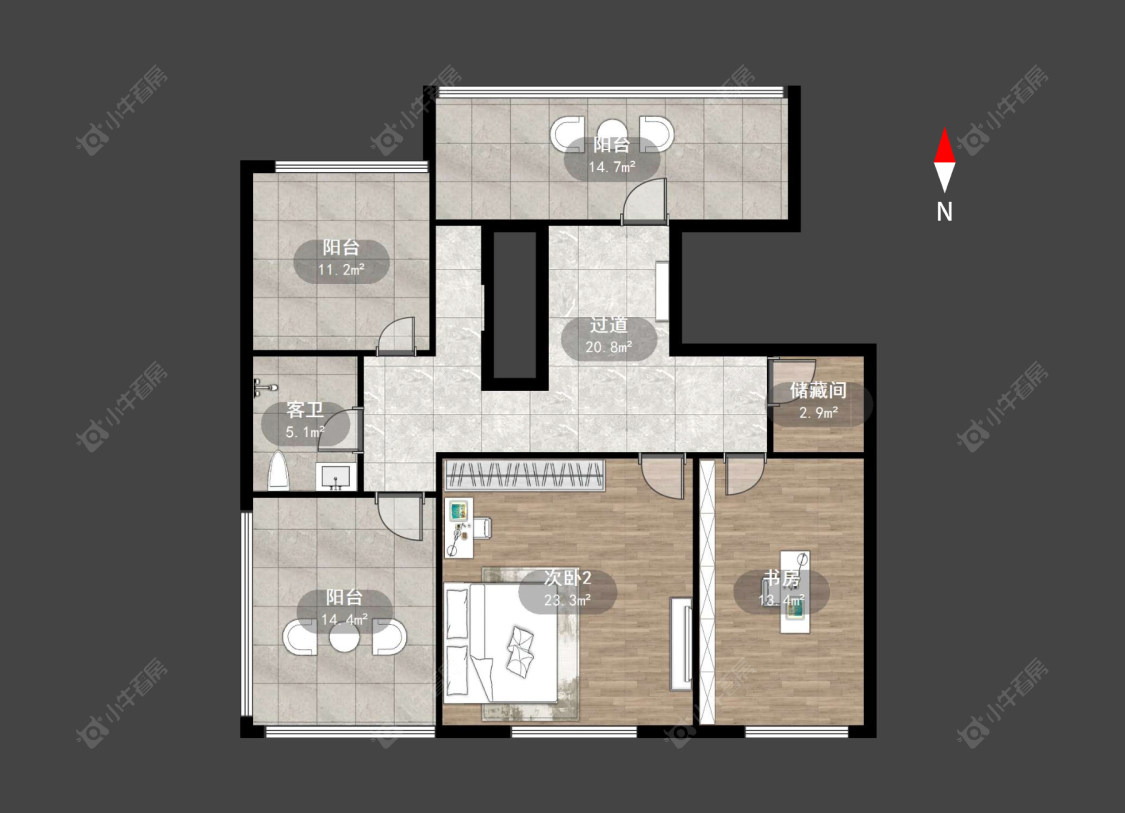 常州新天地花苑在售二手房源户型图_小牛看房