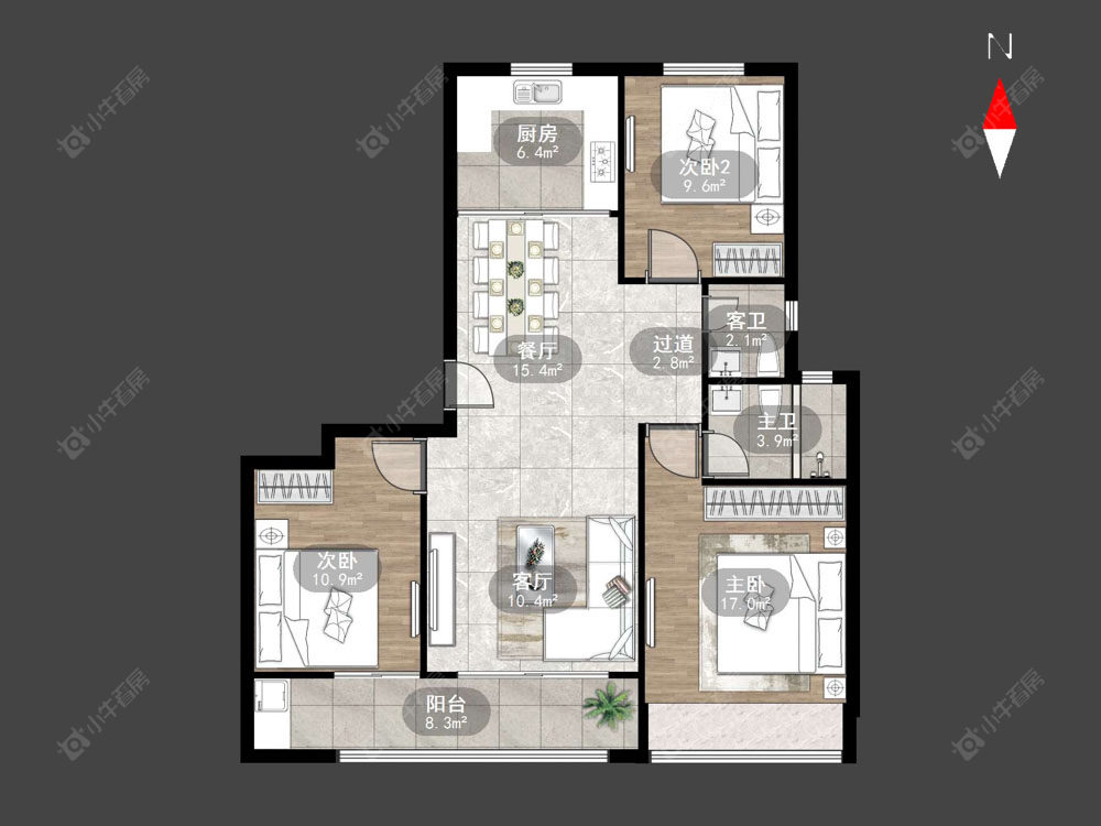 常州三江公园在售二手房源户型图_小牛看房