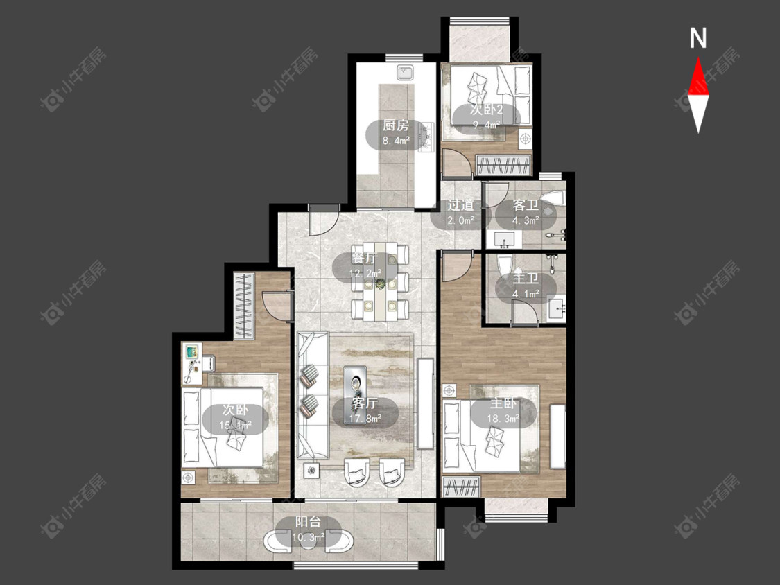 常州新城和昱文萃苑在售二手房源户型图_小牛看房