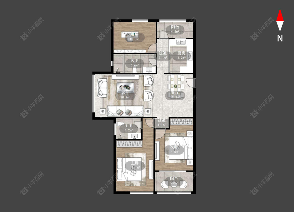 常州九洲新世界君玺在售二手房源户型图_小牛看房