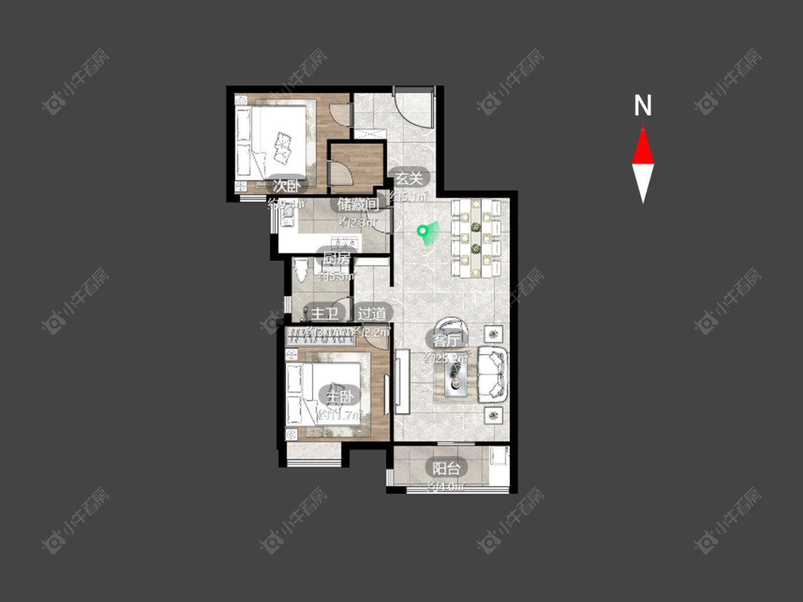 常州世茂香槟湖二期在售二手房源户型图_小牛看房