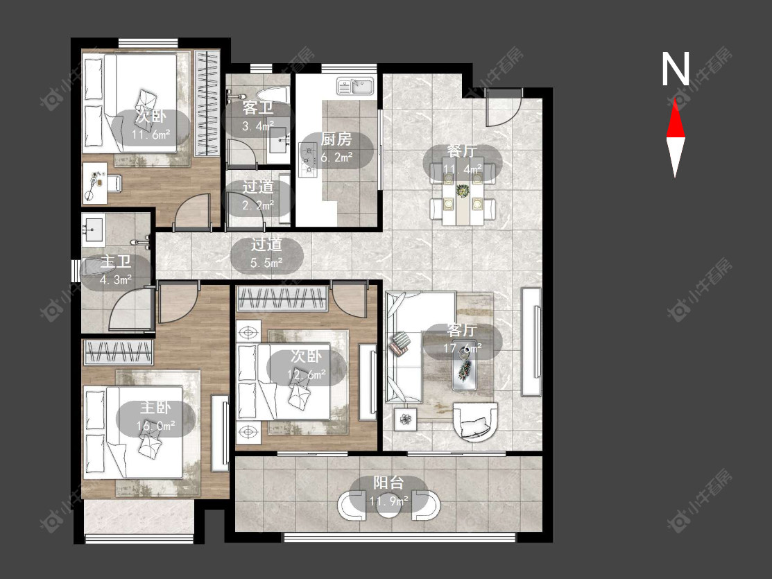 常州菱港锦园在售二手房源户型图_小牛看房