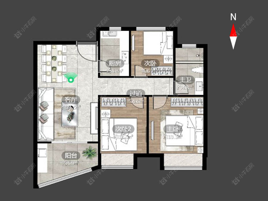 常州翡丽蓝湾在售二手房源户型图_小牛看房