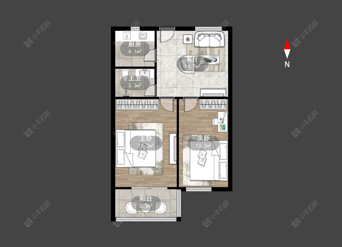 常州浦北新村在售二手房源户型图_小牛看房