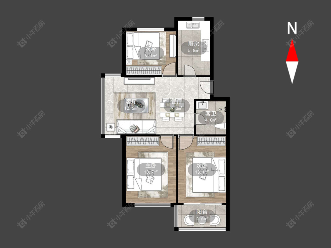 蓝天花园东区房源户型图 常州蓝天花园东区在售二手房源户型图_小牛看房