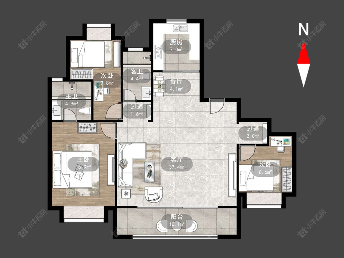 常州路劲雅居乐国仕九礼在售二手房源户型图_小牛看房