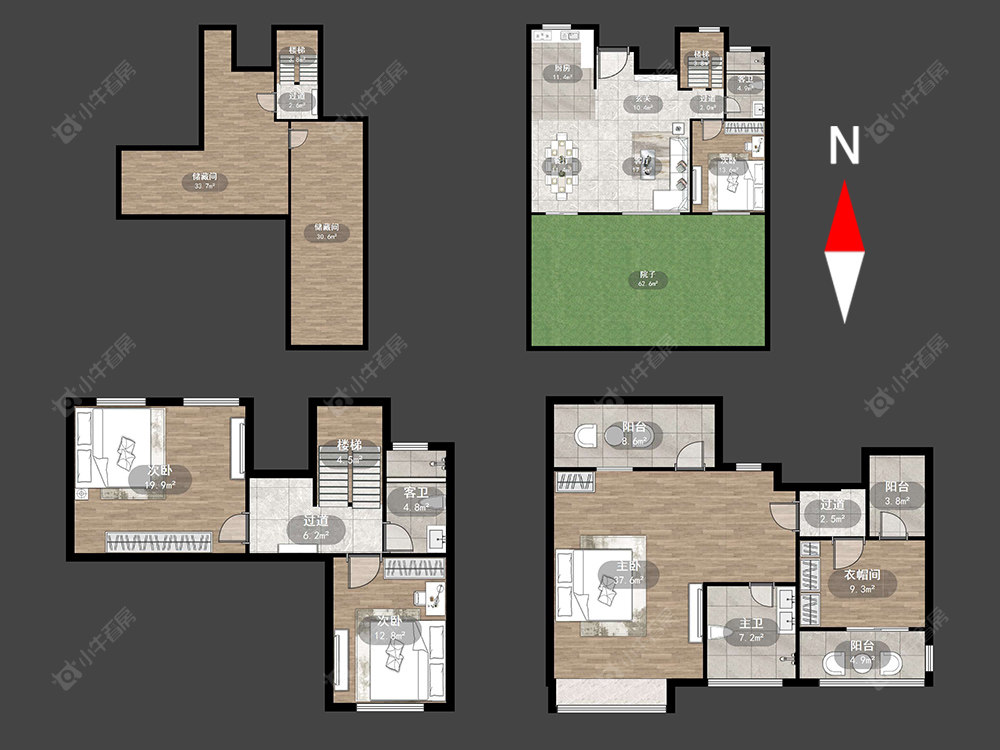 常州太湖院子在售二手房源户型图_小牛看房