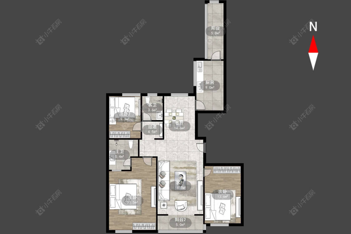 常州万达中央华城在售二手房源户型图_小牛看房