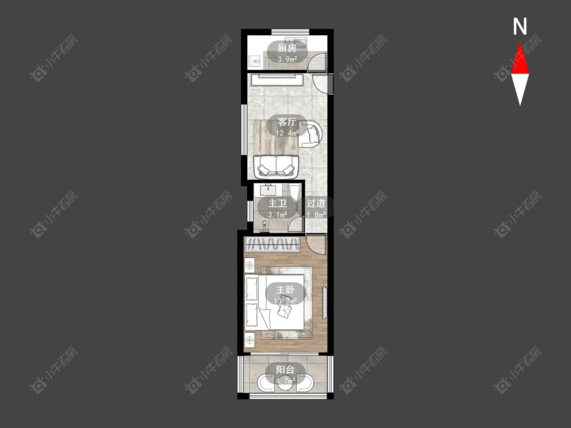 常州勤业四村北区在售二手房房源户型图_小牛看房