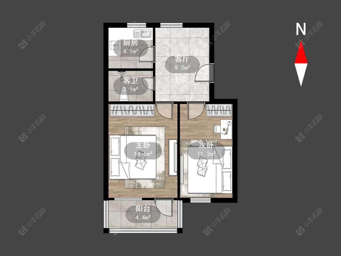 常州勤业四村北区在售二手房源户型图_小牛看房