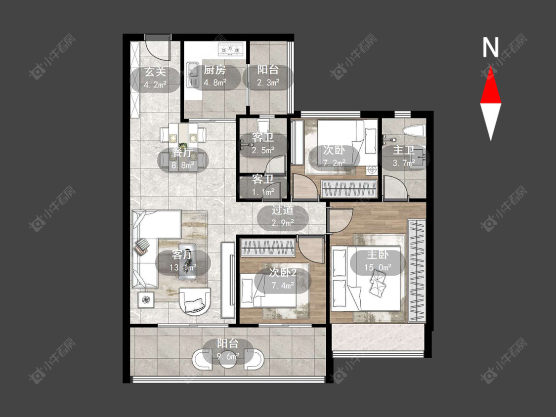 常州碧桂园碧玥和鸣在售二手房源户型图_小牛看房