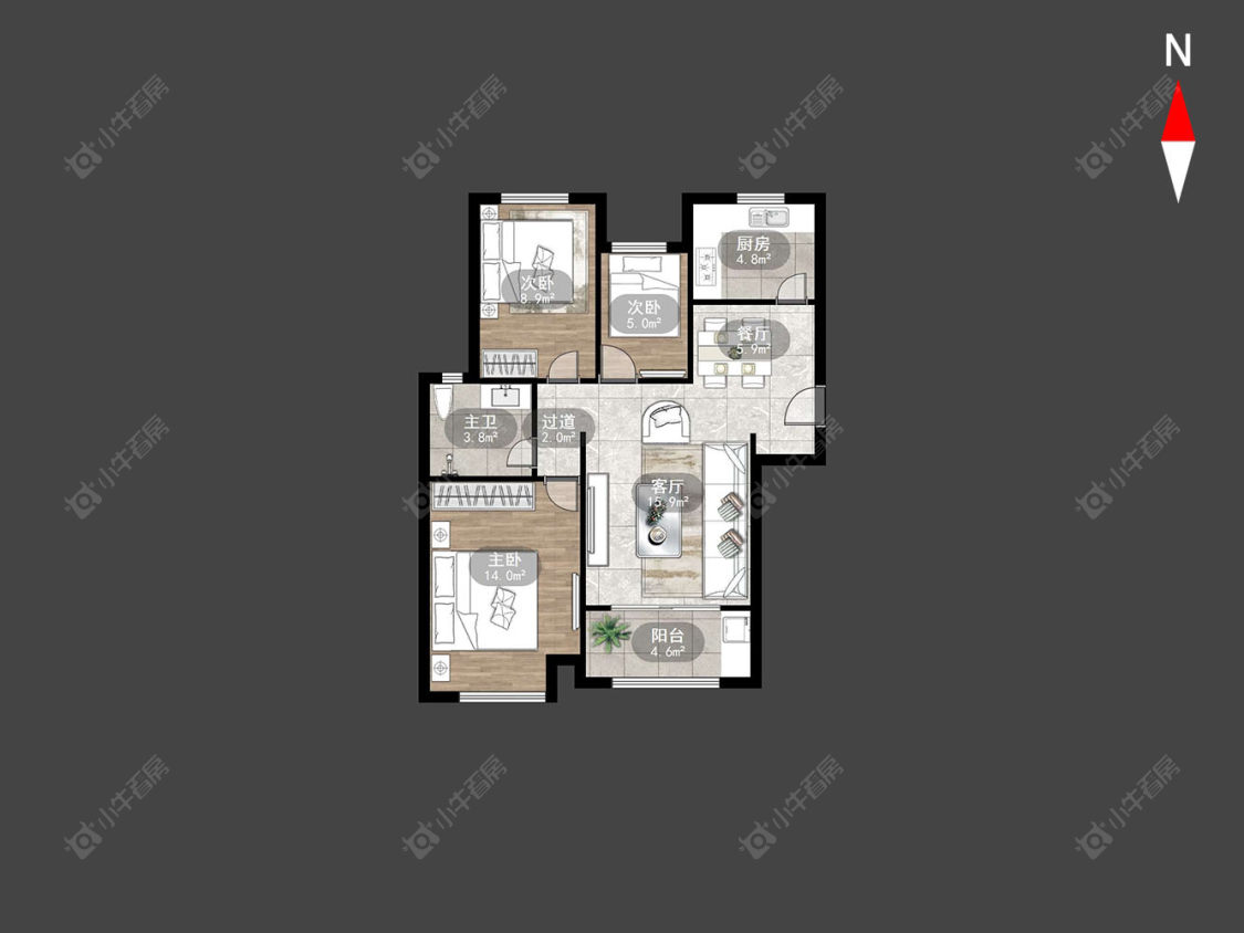 常州新城香悦半岛北区在售二手房房源户型图_小牛看房