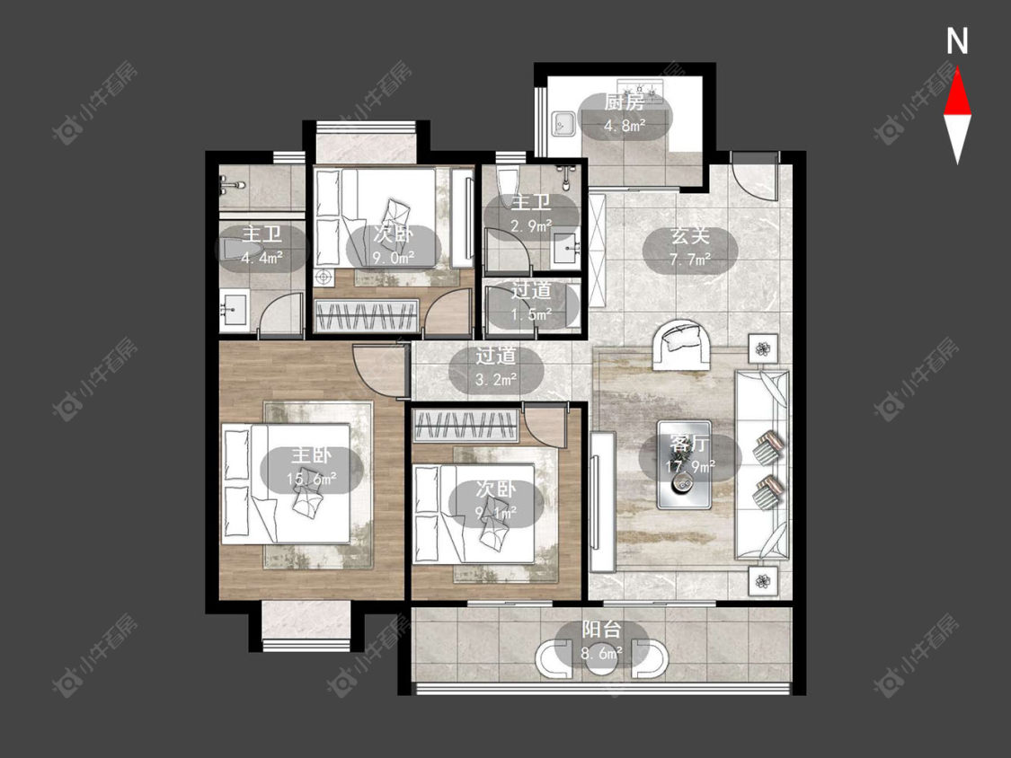 常州璞悦缦宸在售二手房源户型图_小牛看房