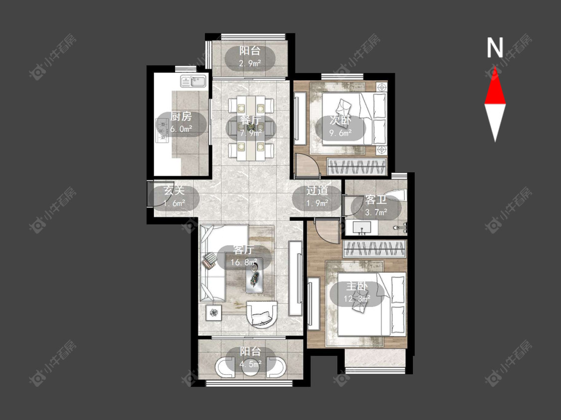 平岗星苑一期房源户型图 常州平岗星苑一期在售二手房源户型图_小牛看房