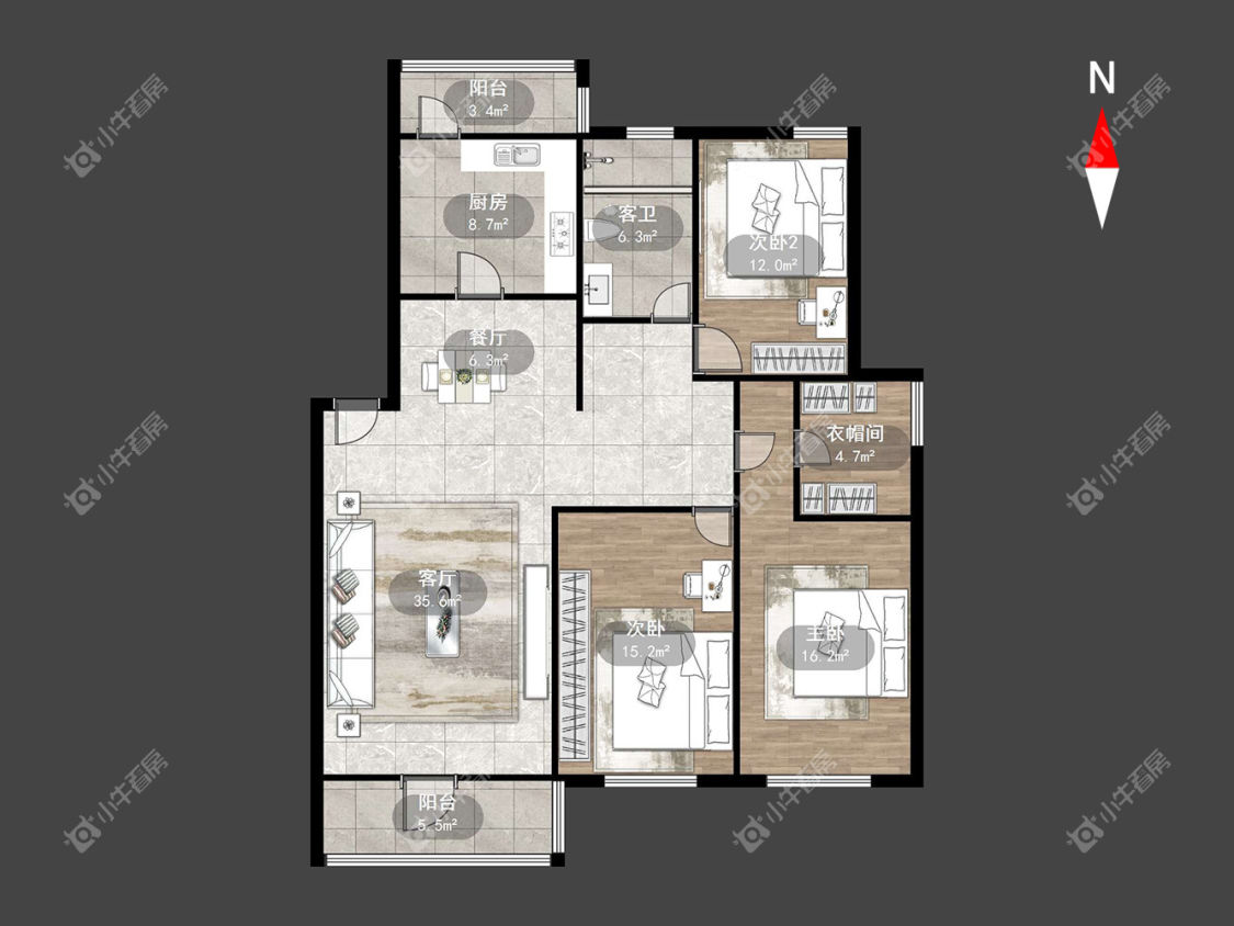常州银河湾花园在租房源户型图_小牛看房