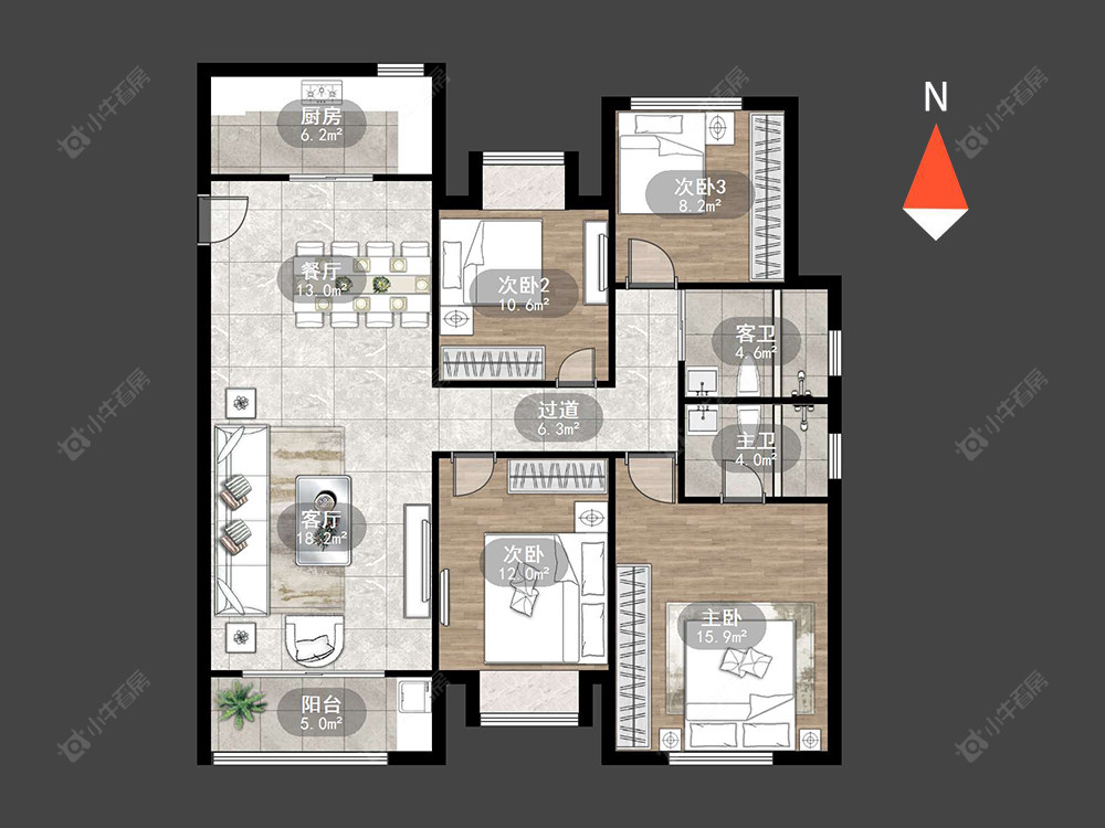 常州中梁首府壹号在售二手房源户型图_小牛看房