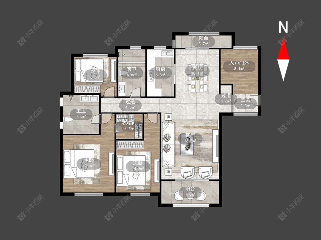 常州景瑞望府在售二手房源户型图_小牛看房