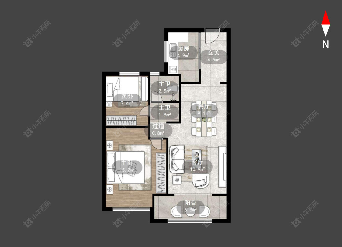 常州九洲玺在售二手房源户型图_小牛看房