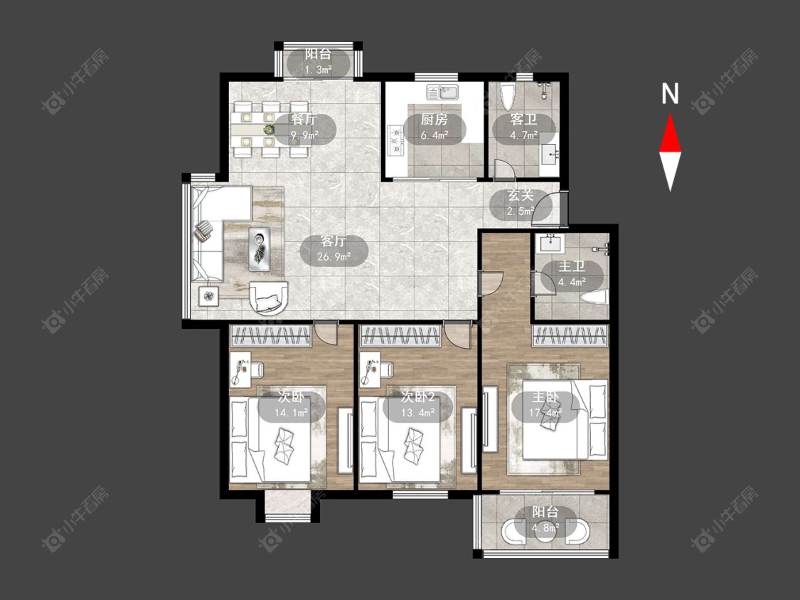 常州虹景金桂园在售二手房源户型图_小牛看房
