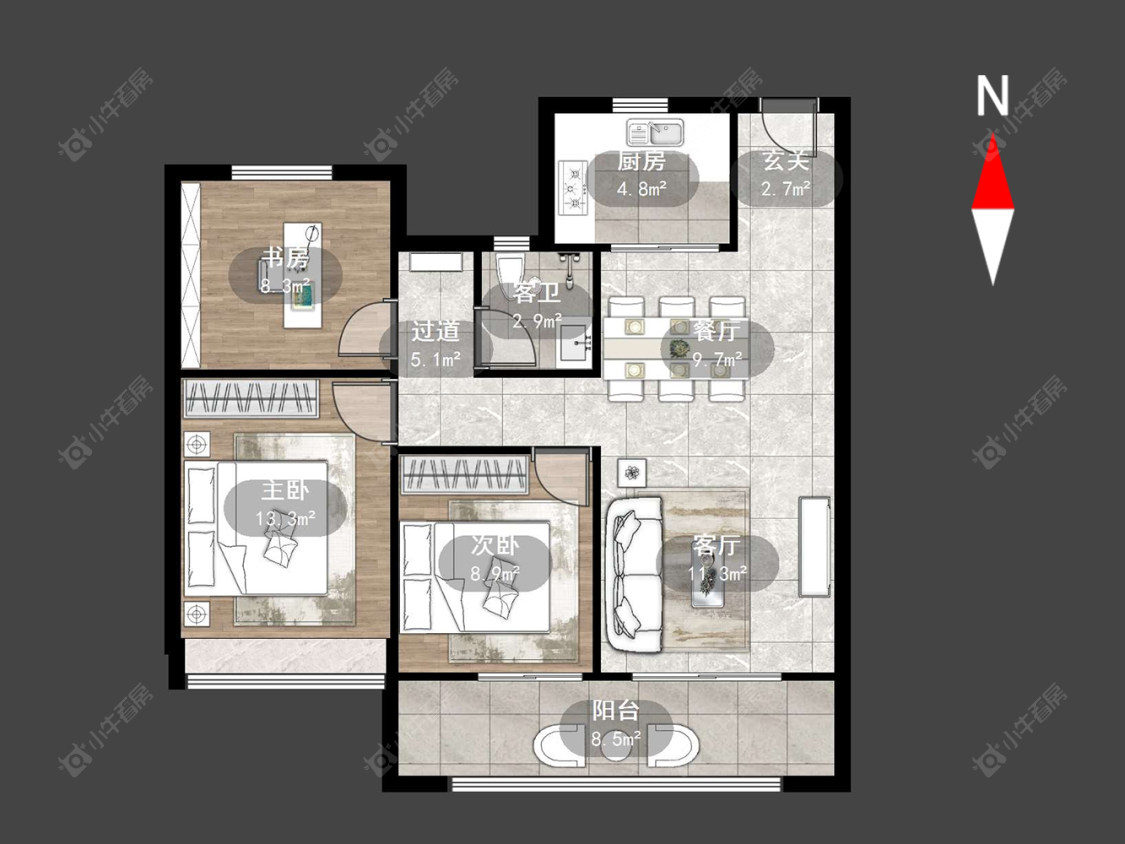 中梁金科启宸房源户型图 常州中梁金科启宸在售二手房源户型图_小牛看房