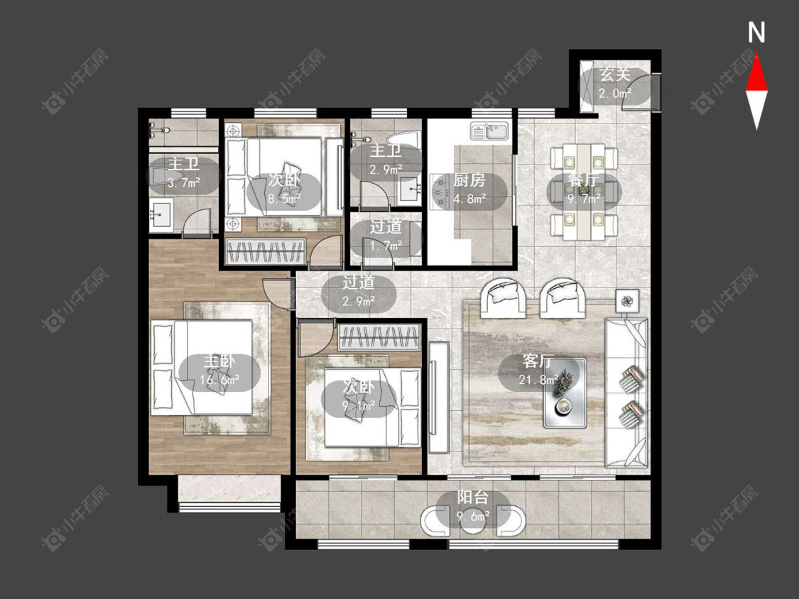 常州融信澜悦在售二手房源户型图_小牛看房
