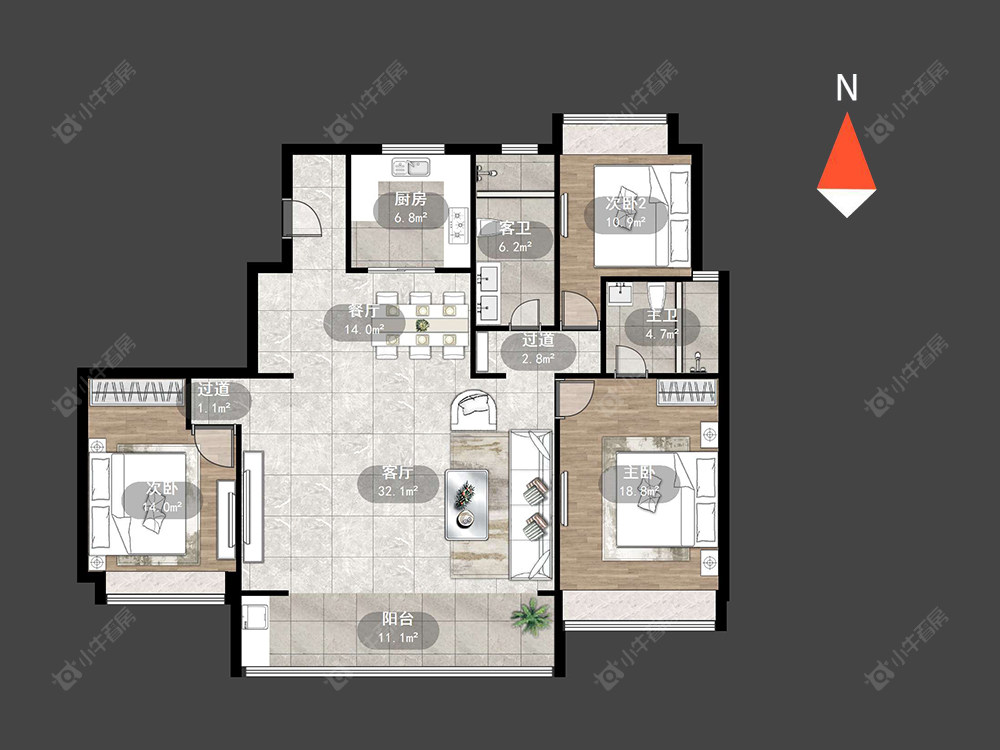 常州路劲铂樾在售二手房源户型图_小牛看房