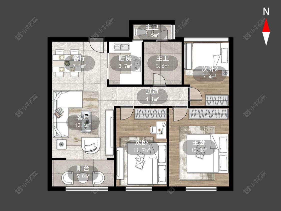 常州河枫御景花苑在售二手房源户型图_小牛看房