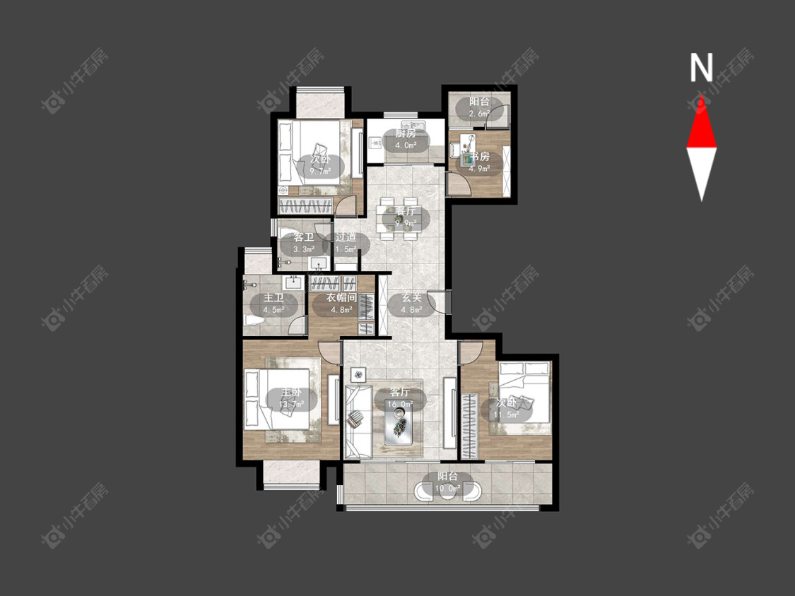 常州花语江南在售二手房源户型图_小牛看房