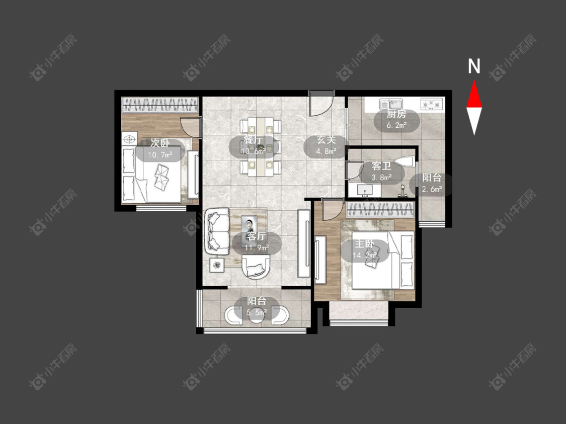 常州凯旋城东区在售二手房源户型图_小牛看房