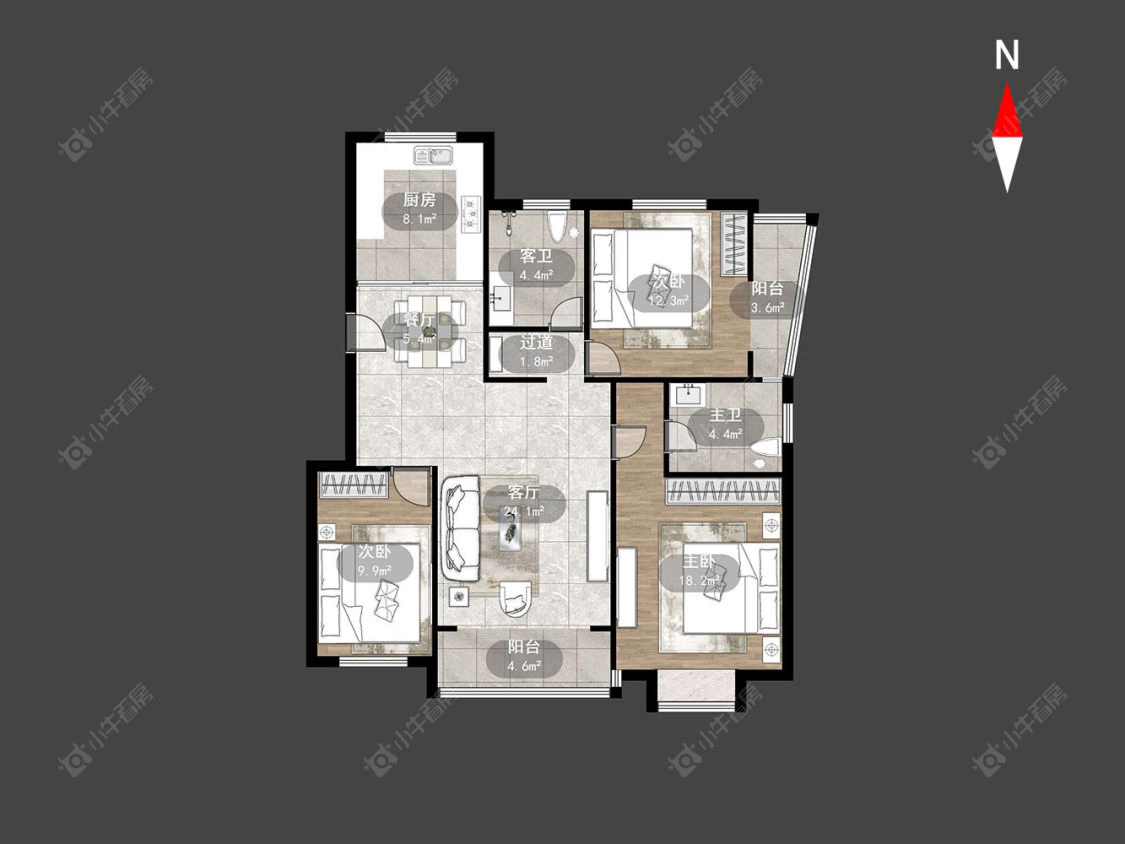 百草苑房源户型图 常州百草苑在售二手房源户型图_小牛看房