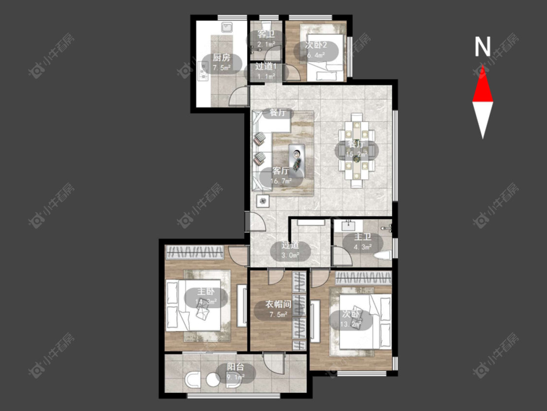 牡丹水岸首府房源户型图 常州牡丹水岸首府在售二手房源户型图_小牛看房