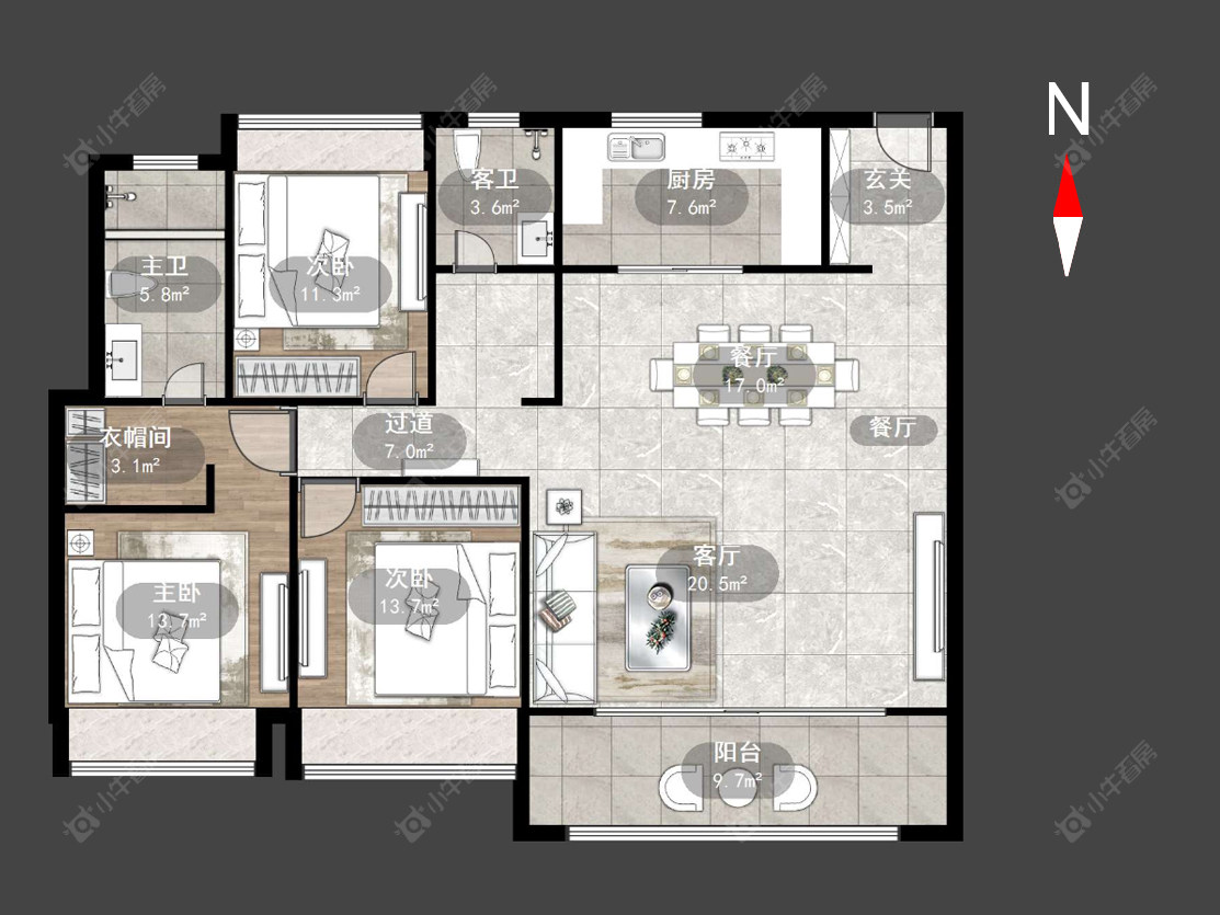 荣盛天翌房源户型图 常州荣盛天翌在售二手房源户型图_小牛看房