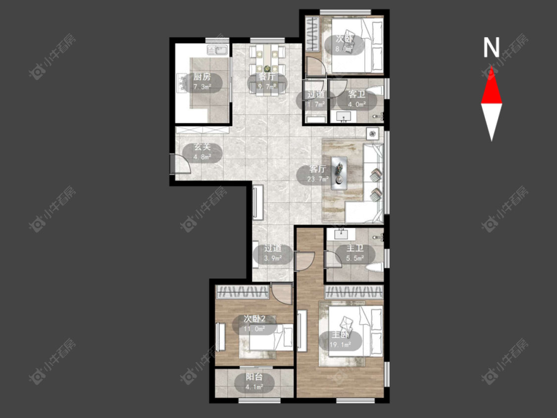 府西花园房源户型图 常州府西花园在售二手房源户型图_小牛看房