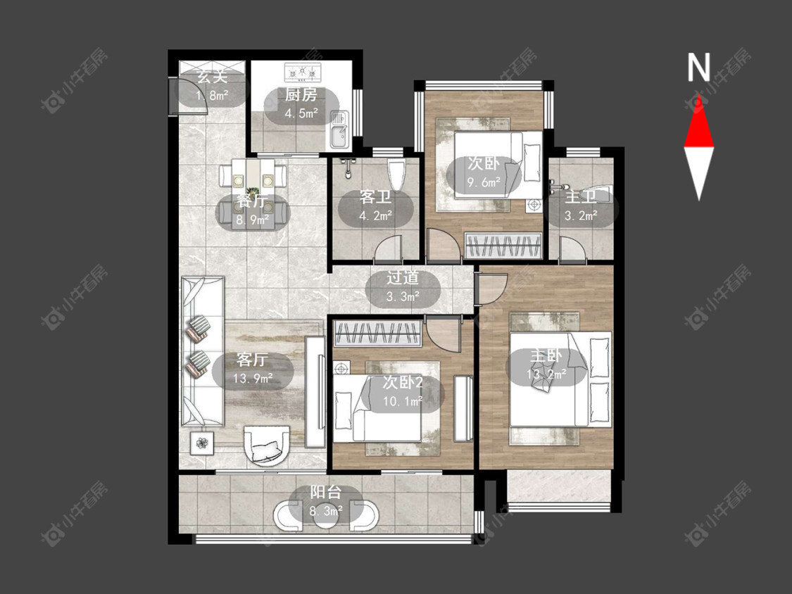 常州蓝光晶曜在售二手房源户型图_小牛看房