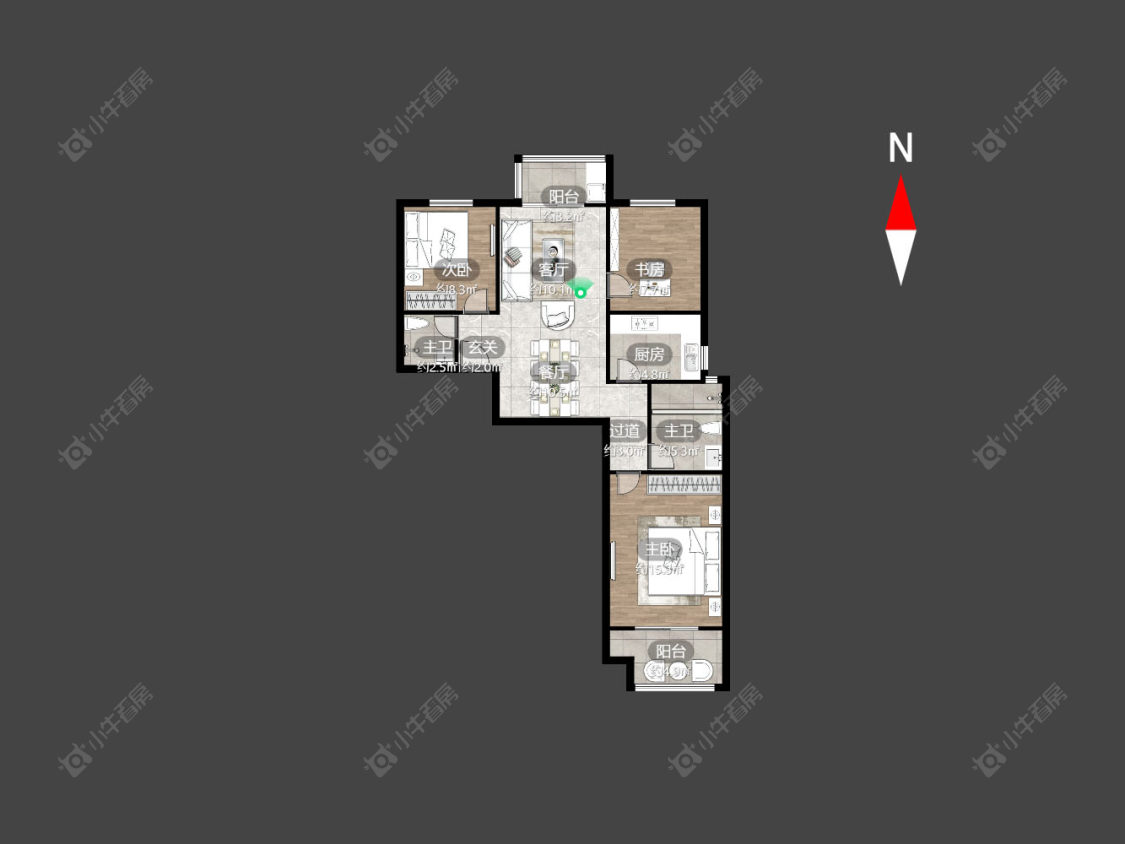 京城豪苑北区房源户型图 常州京城豪苑北区在售二手房源户型图_小牛看房