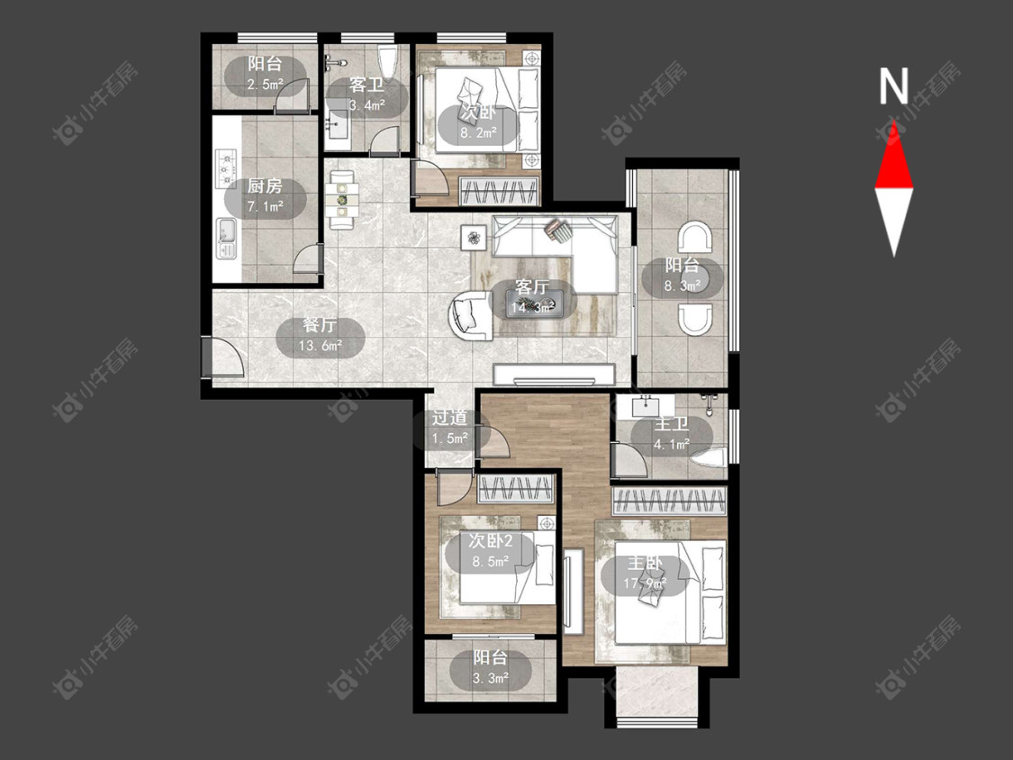 常州东青雅苑在售二手房源户型图_小牛看房