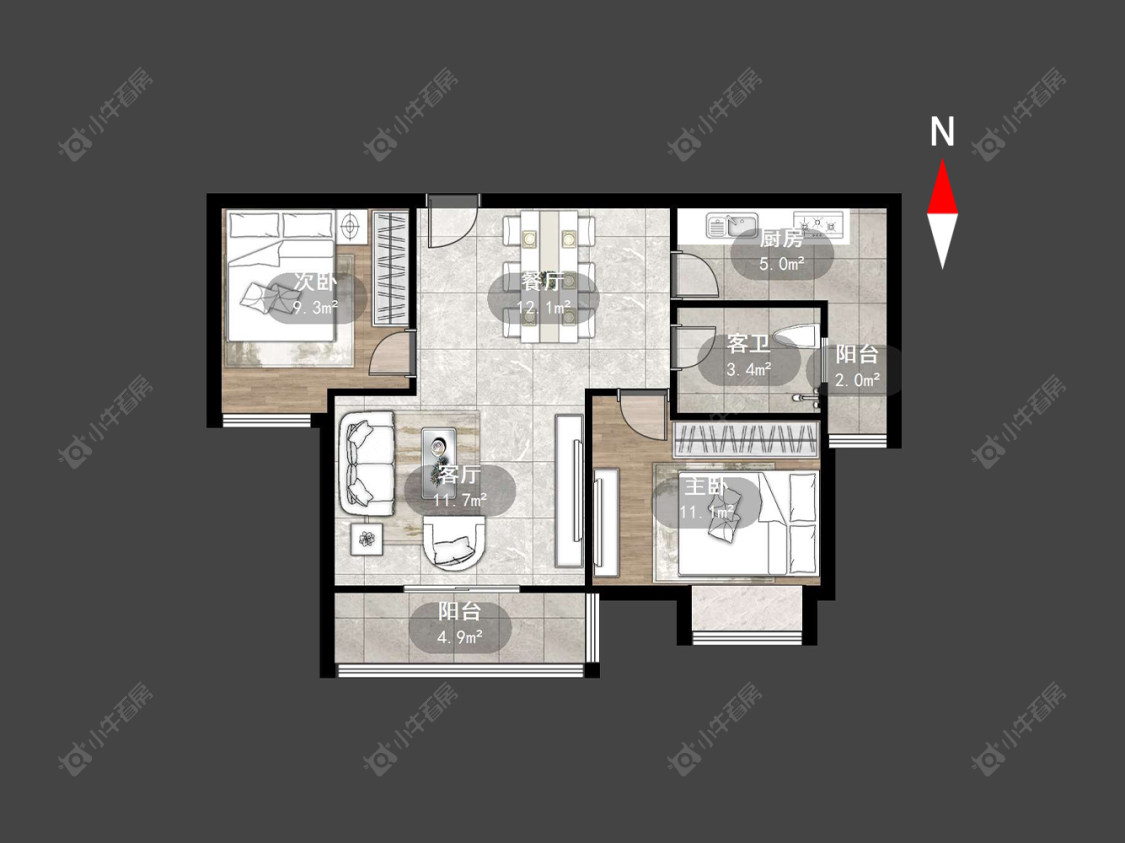 常州聚缘雅居在售二手房源户型图_小牛看房