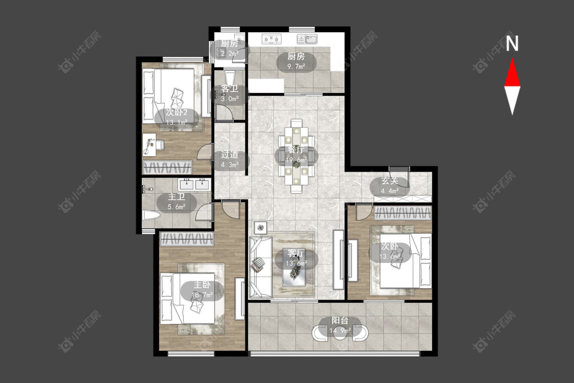 常州吾悦广场北区在售二手房源户型图_小牛看房