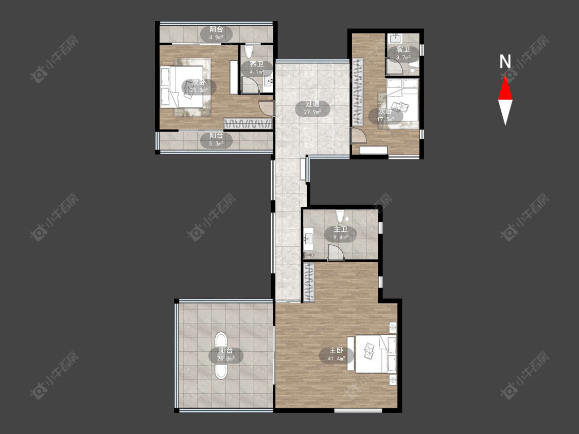 常州天安别墅在售二手房源户型图_小牛看房