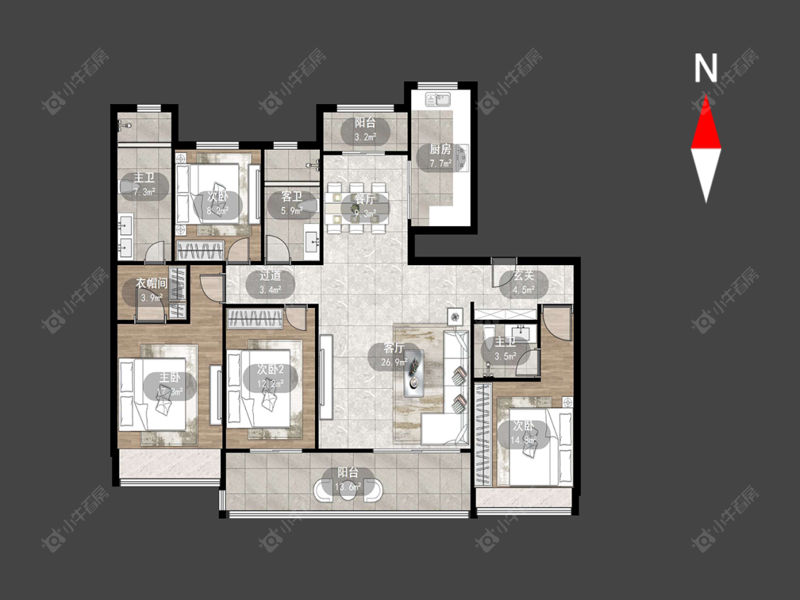 朗诗熙华府房源户型图 常州朗诗熙华府在售二手房源户型图_小牛看房