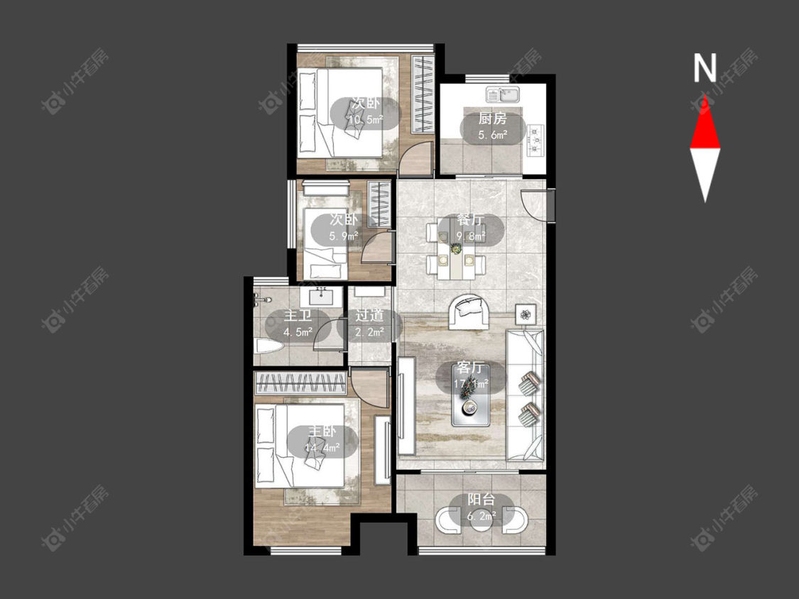 万骏金域丹堤房源户型图 常州万骏金域丹堤在售二手房源户型图_小牛看房