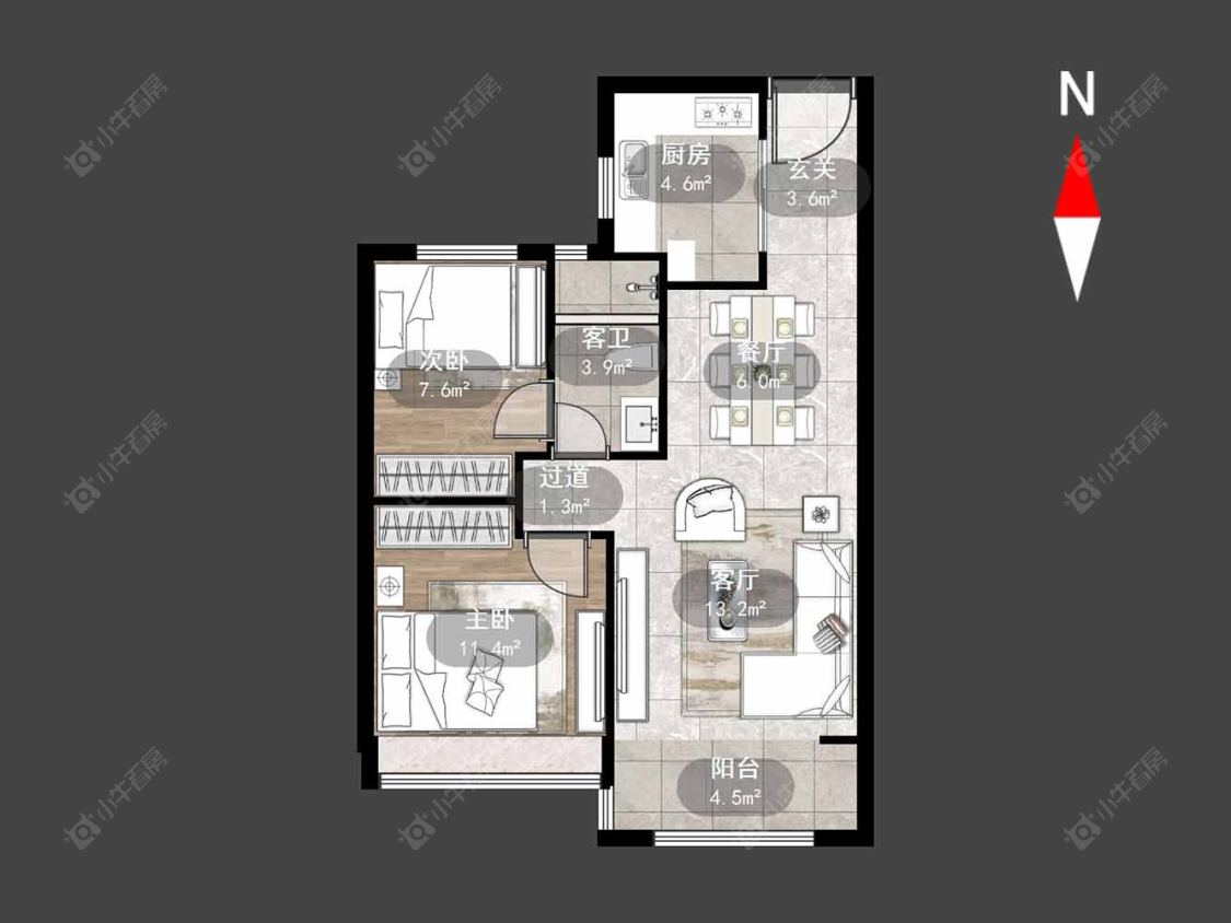 常州碧桂园新月时光在售二手房源户型图_小牛看房