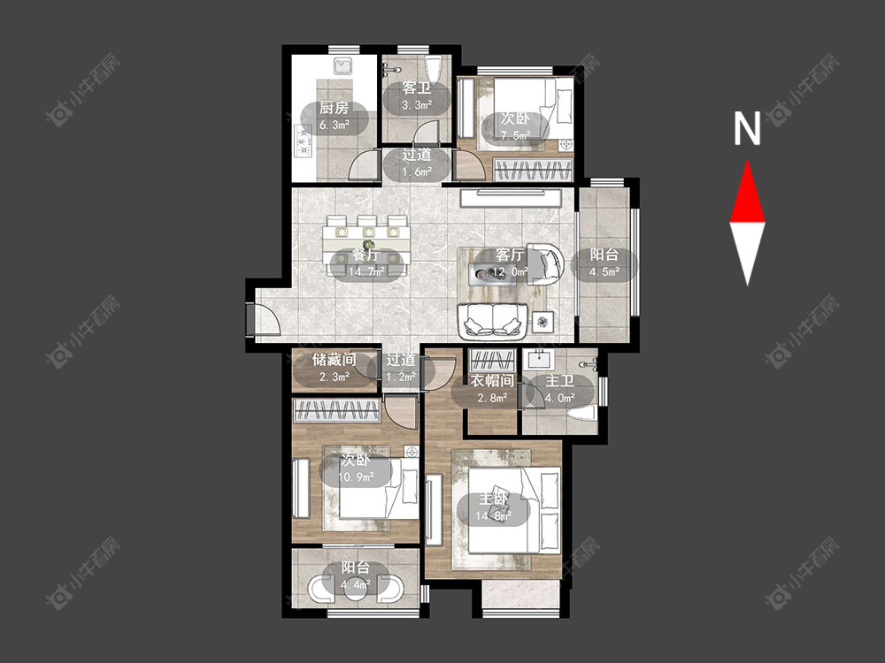 新城公馆荣域房源户型图 常州新城公馆荣域在售二手房源户型图_小牛看房